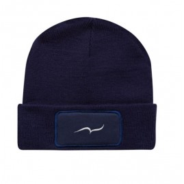 Embroidered blue beanie by...